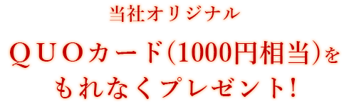 当社オリジナルQUOカード(1000円相当)をもれなくプレゼント!